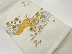 金彩螺鈿草花模様名古屋帯